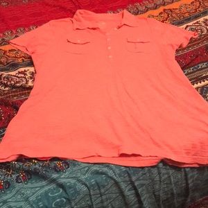 Old Navy long polo top peach with pockets sz XXL